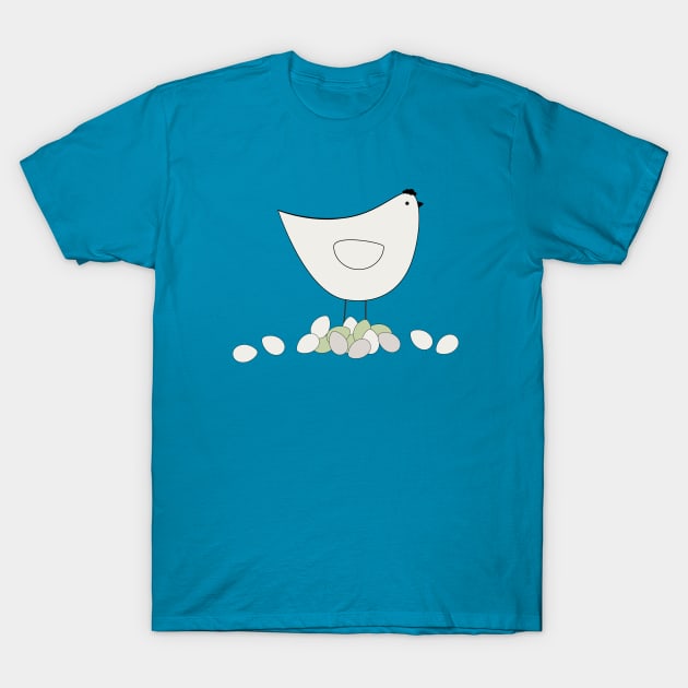 Productive Hen and Eggs T-Shirt by KeiKeiCreative